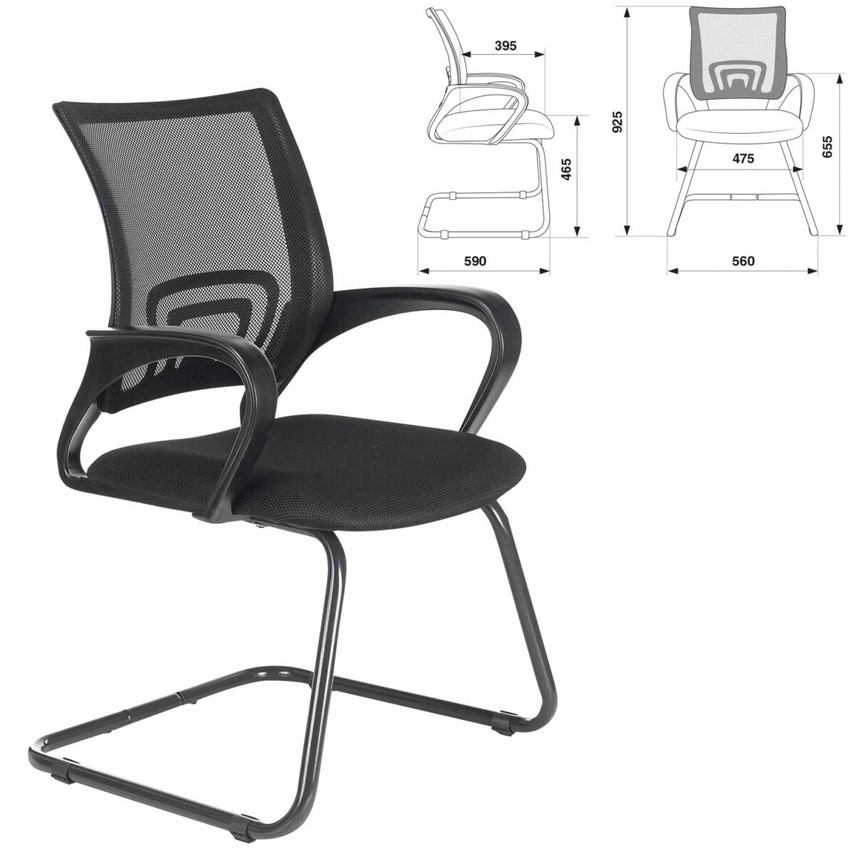 Кресло для приемных и переговорных BRABIX "Fly CF-100", черное, 532087 — изображение 1