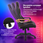 Кресло компьютерное BRABIX "Techno Pro GM-003", ткань, черное/серое, вставки оранжевые, 531813 — изображение 11