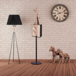 Вешалка-стойка BRABIX "CR-1906" на мраморном диске, металл черный/дерево бук, 6 крючков, 606441 — изображение 5