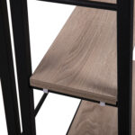 Стеллаж BRABIX "Smart SH-007", 605х295х1193 мм, ЛОФТ, трапеция, складной, металл/ЛДСП дуб, каркас черный, 641872 — изображение 5