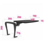 Стол (пюпитр) для стула "ИЗО", для конференций, складной, пластик/металл, черный — изображение 2