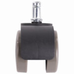 Колеса (ролики) для кресла, комплект 5 шт., прорезиненные, шток d - 11 мм, цвет черный — изображение 3