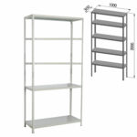 Стеллаж металлический BRABIX "MS Plus-200/30-5", 2000х1000х300 мм, 5 полок, регулируемые опоры, 291108, S241BR163502 — изображение 2