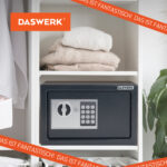 Сейф мебельный DASWERK (ДАСВЕРК) SC-200EL (200х310х200 мм), электронный замок, графит, 291341 — изображение 18