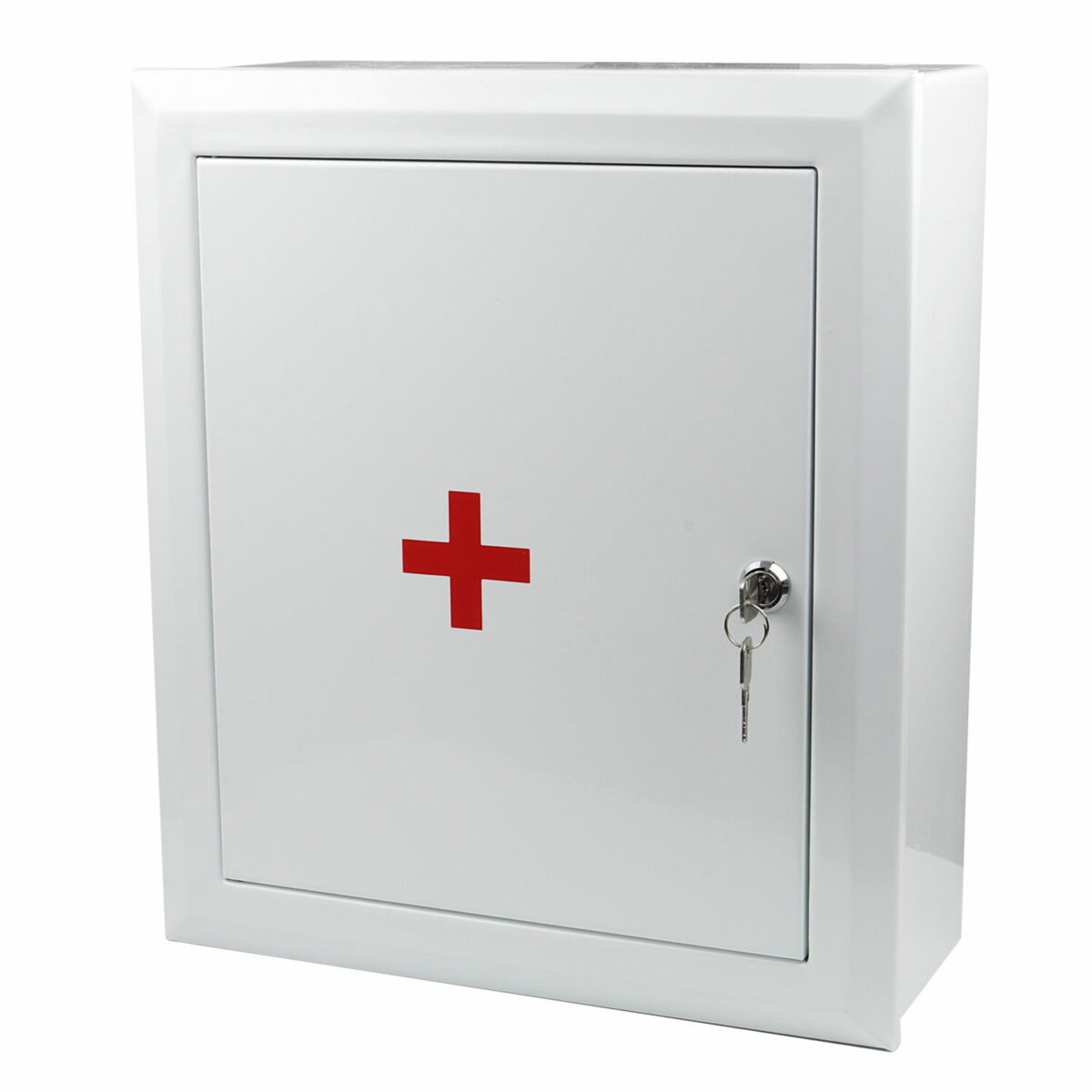 Шкафчик-аптечка металлический, навесной, внутренние перегородки, ключевой замок, 400x360x140 мм — изображение 2
