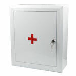 Шкафчик-аптечка металлический, навесной, внутренние перегородки, ключевой замок, 400x360x140 мм — изображение 2