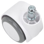 Колеса (ролики) BRABIX для кресла, прорезиненные, SLIM, КОМПЛЕКТ 5 шт., шток d 11 мм, белые, 533086 — изображение 5