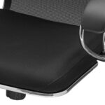 Кресло офисное МЕТТА "К-16" хром, ткань-сетка/экокожа, сиденье мягкое, черное — изображение 13