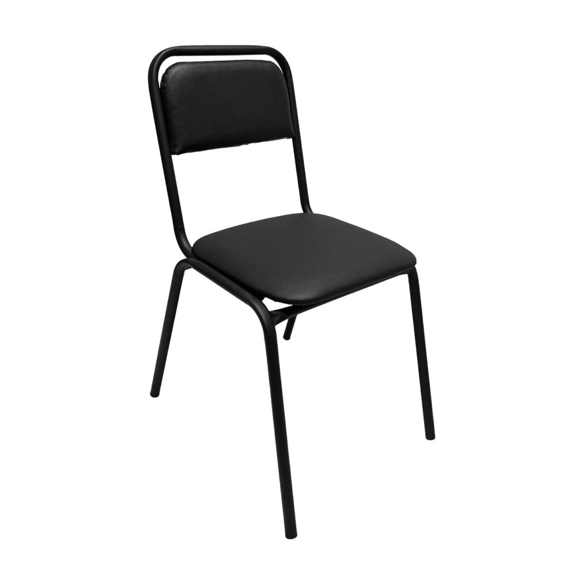 Стул для посетителей РС42, черный каркас, кожзам черный — изображение 1