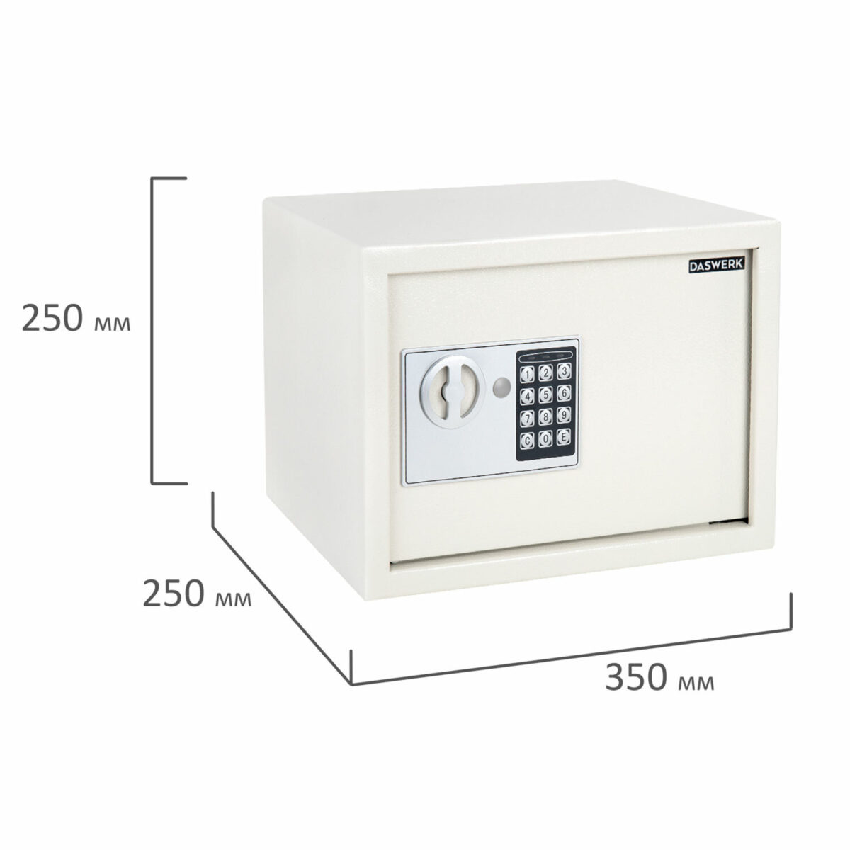 Сейф мебельный DASWERK (ДАСВЕРК) SC-250EL (250х350х250 мм), электронный замок, бежевый, 291345 — изображение 4