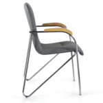 Кресло BRABIX "Samba CF-103", хром каркас, накладки "бук", кожзам серый, собрано, 532758 — изображение 4