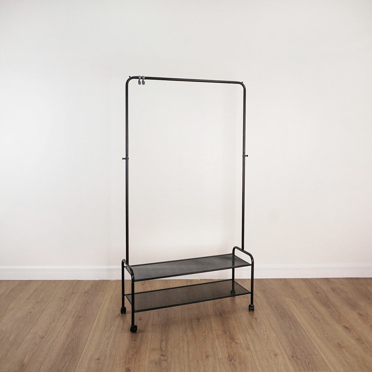 Вешалка для плечиков "Валенсия-32М", 1620х915х300 мм, 2 полки, передвижная, металл, черная, ВГВ32М Ч — изображение 4