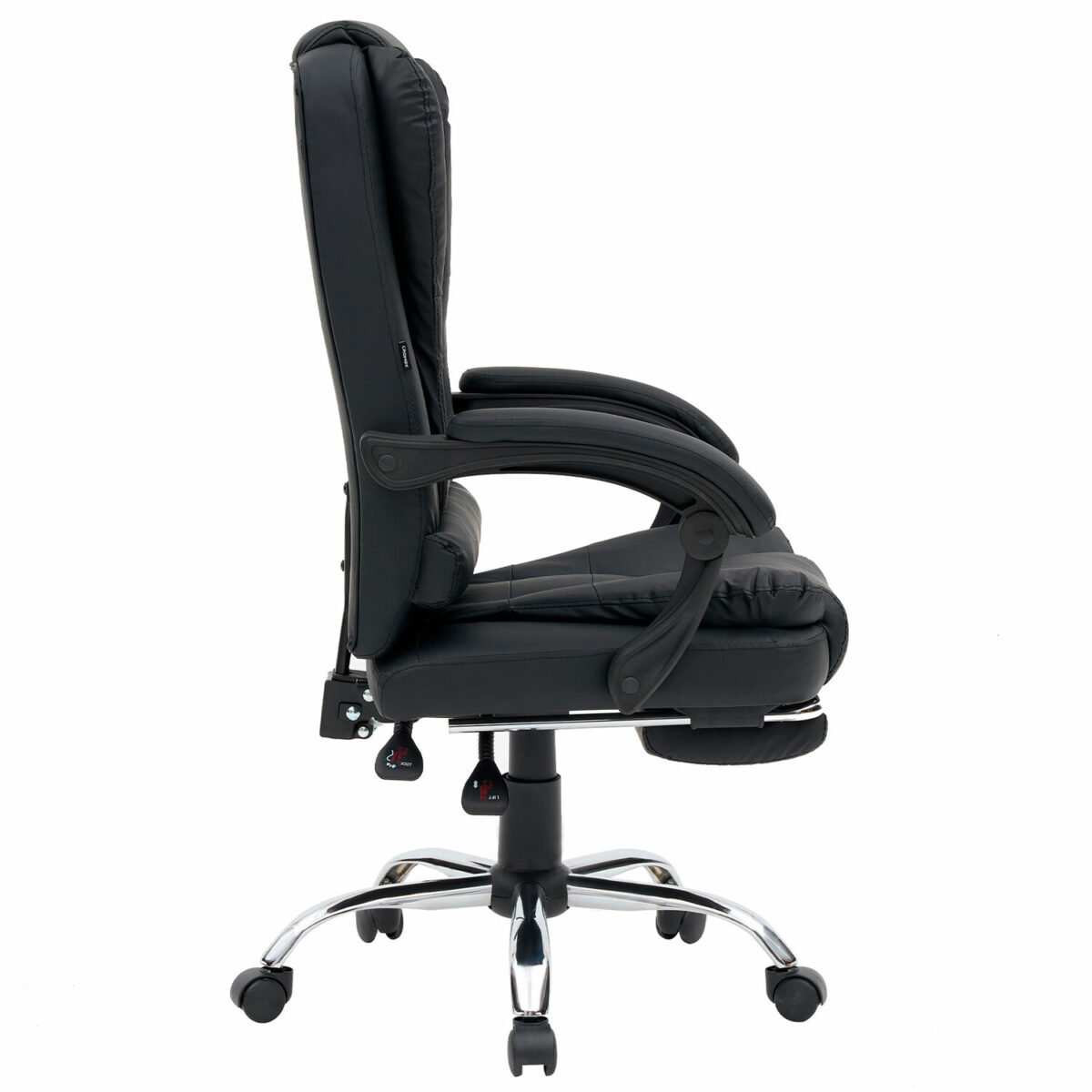 Кресло офисное CROMEX (КРОМЕКС) "Chill MS-005", с функцией вибромассажа, подножка, экокожа, черное, 532958 — изображение 3