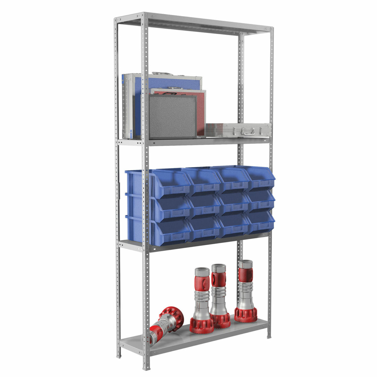 Стеллаж металлический BRABIX "MS KD-180/30/70-4", 1800х700х300 мм, 4 полки, сборная стойка, 291112, S240BR123402 — изображение 3