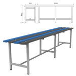 Скамья пластиковая влагостойкая на металлокаркасе "СТ 4П", 2000х350х460 мм, регулируемые опоры, каркас металлический серый, сиденье пластик — изображение 2