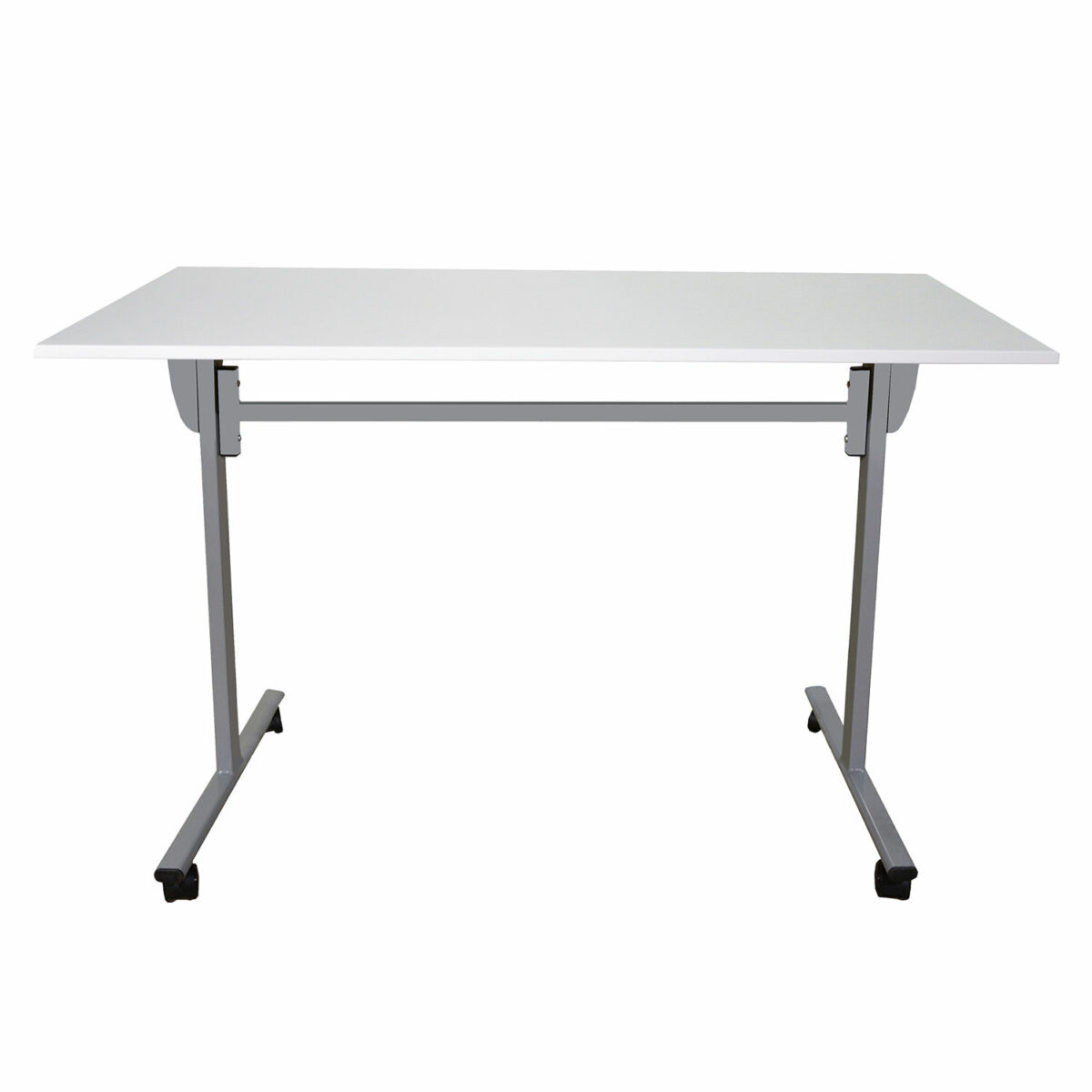 Стол складной "Эверест", 1200х600х760 мм, серый каркас, ЛДСП белая — изображение 3