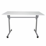 Стол складной "Эверест", 1200х600х760 мм, серый каркас, ЛДСП белая — изображение 3