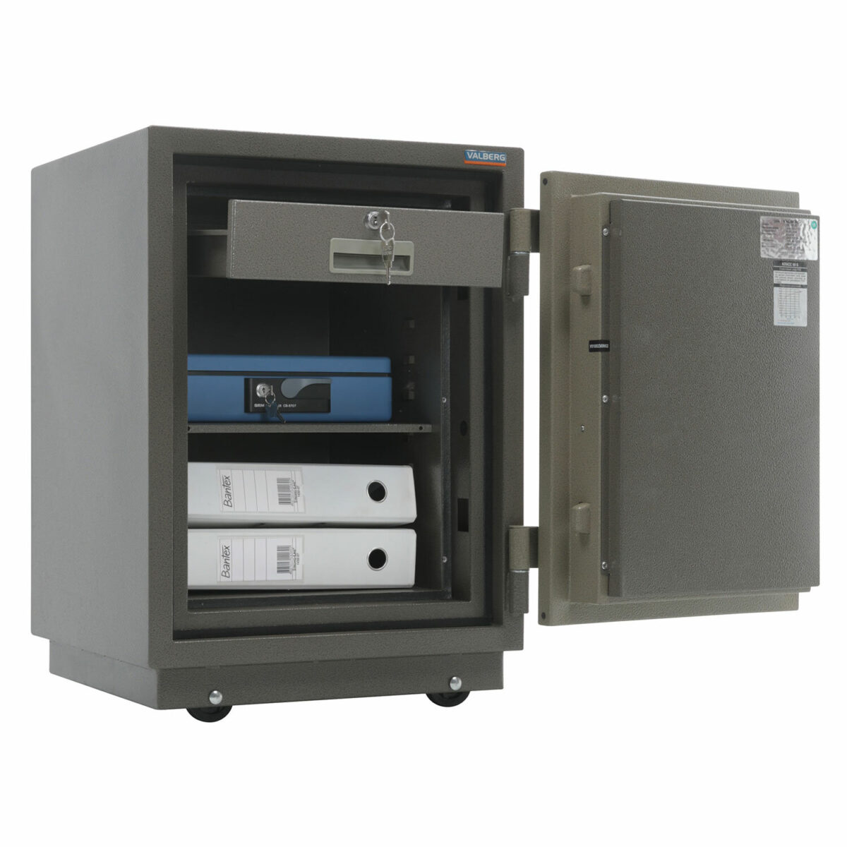 Сейф огнестойкий VALBERG "FRS-66T EL", 672х485х430 мм, 79 кг, электроный замок + ключ, трейзер, крепление к полу — изображение 5