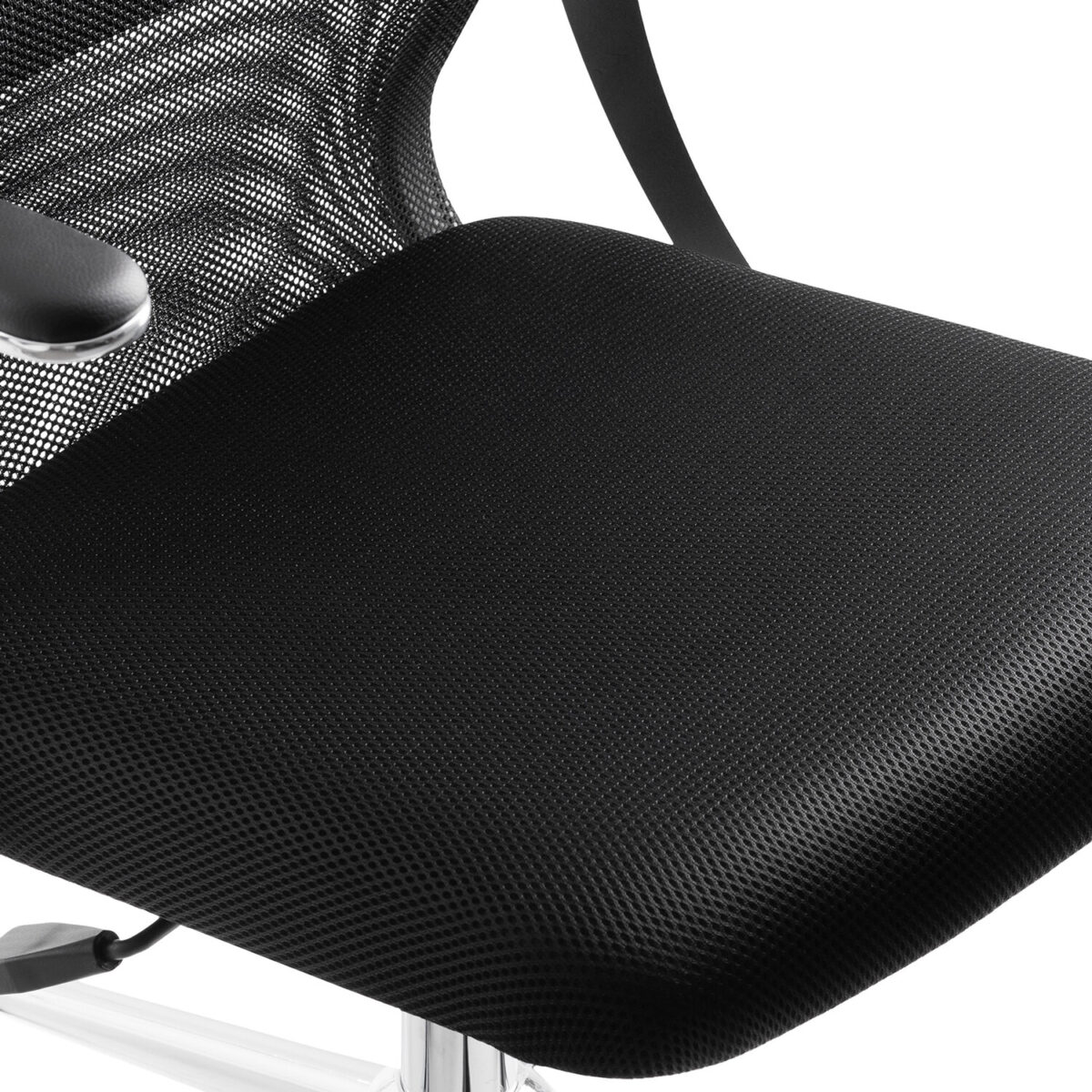 Кресло МЕТТА "SU-C-8-Т" хром, с подлокотниками, ткань-сетка, сиденье мягкое, черное — изображение 13