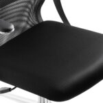 Кресло МЕТТА "SU-C-8-Т" хром, с подлокотниками, ткань-сетка, сиденье мягкое, черное — изображение 13