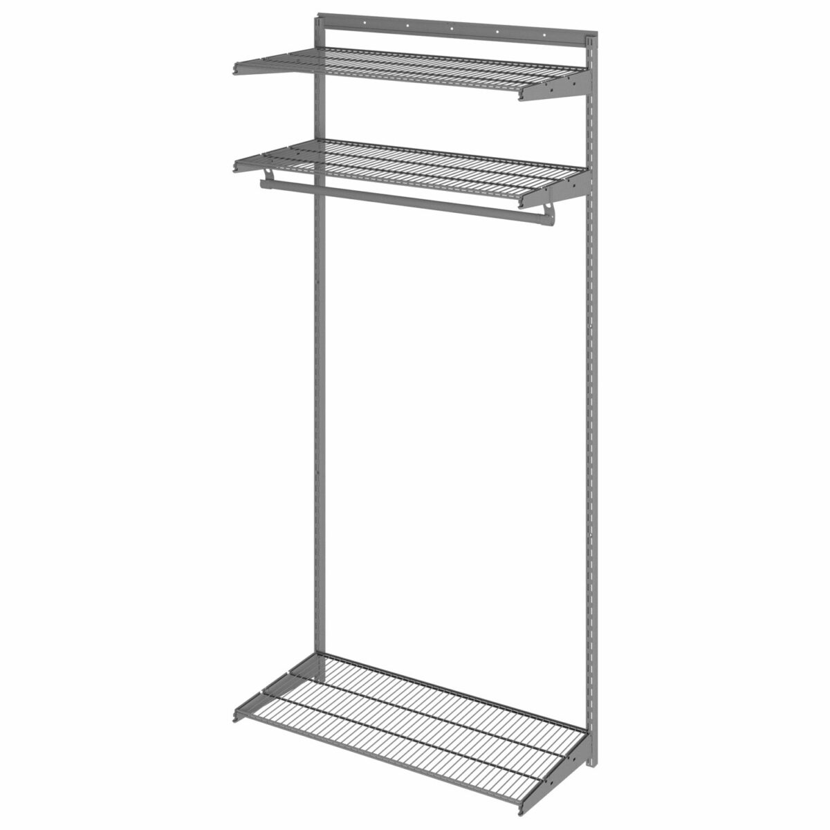 Гардеробная система BASIC G90, 2050х930х450 мм, 3 полки, 1 штанга, графит, S70299914515 — изображение 1