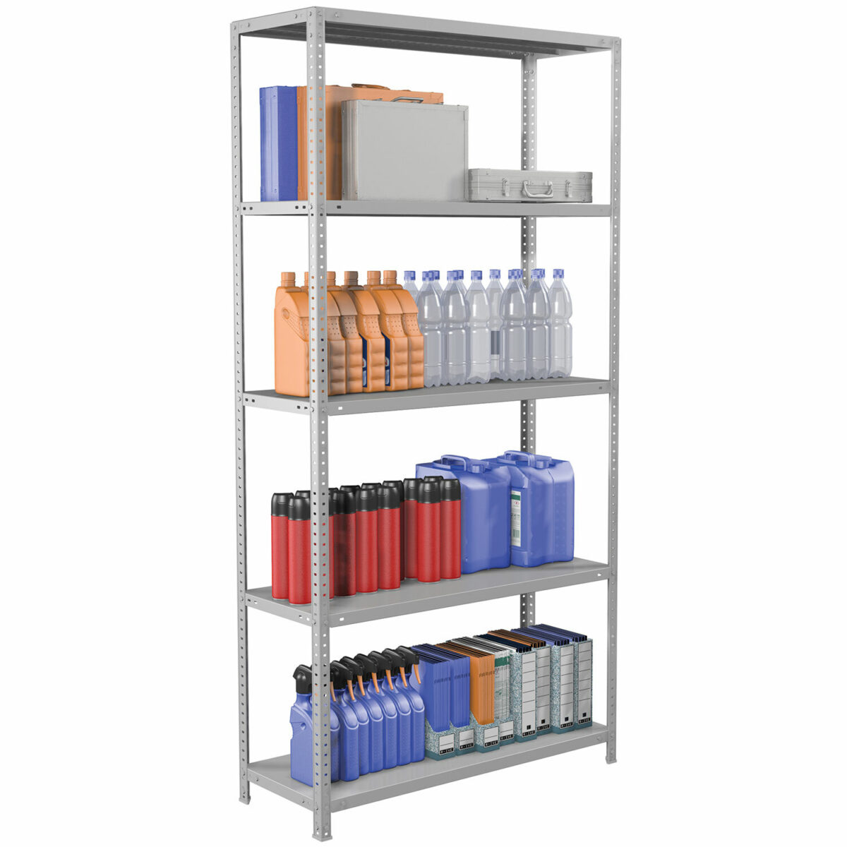 Стеллаж металлический BRABIX "MS Plus-200/40-5", 2000х1000х400 мм, 5 полок, регулируемые опоры, 291109, S241BR164502 — изображение 3