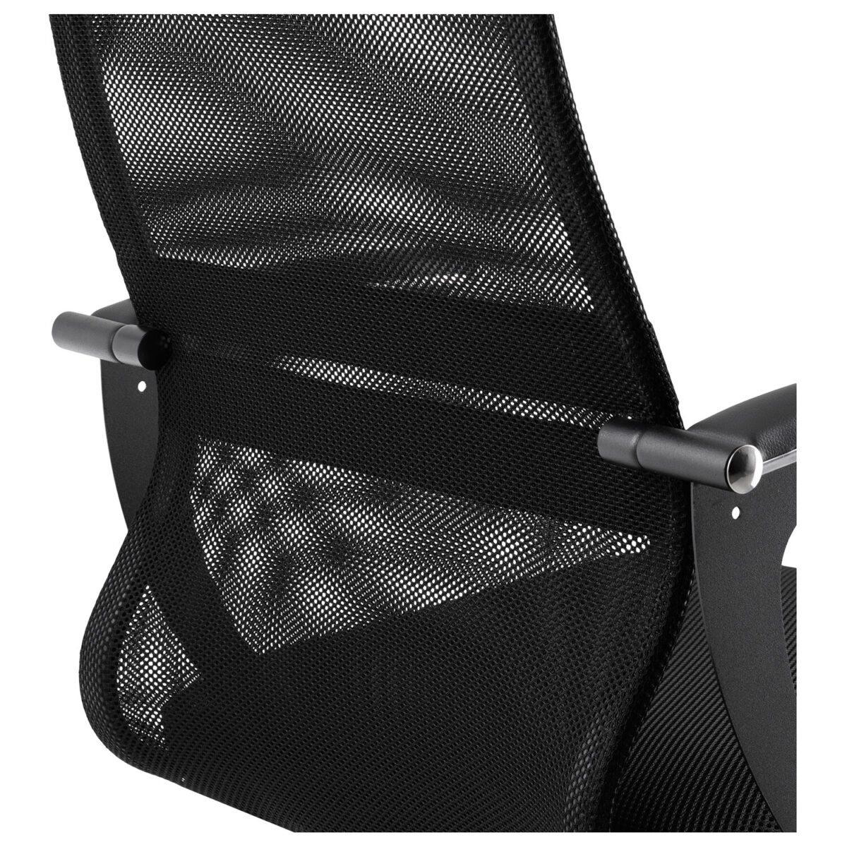 Кресло МЕТТА "SU-C-8-Т" хром, с подлокотниками, ткань-сетка, сиденье мягкое, черное — изображение 12