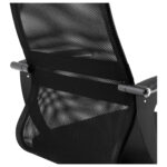 Кресло МЕТТА "SU-C-8-Т" хром, с подлокотниками, ткань-сетка, сиденье мягкое, черное — изображение 12