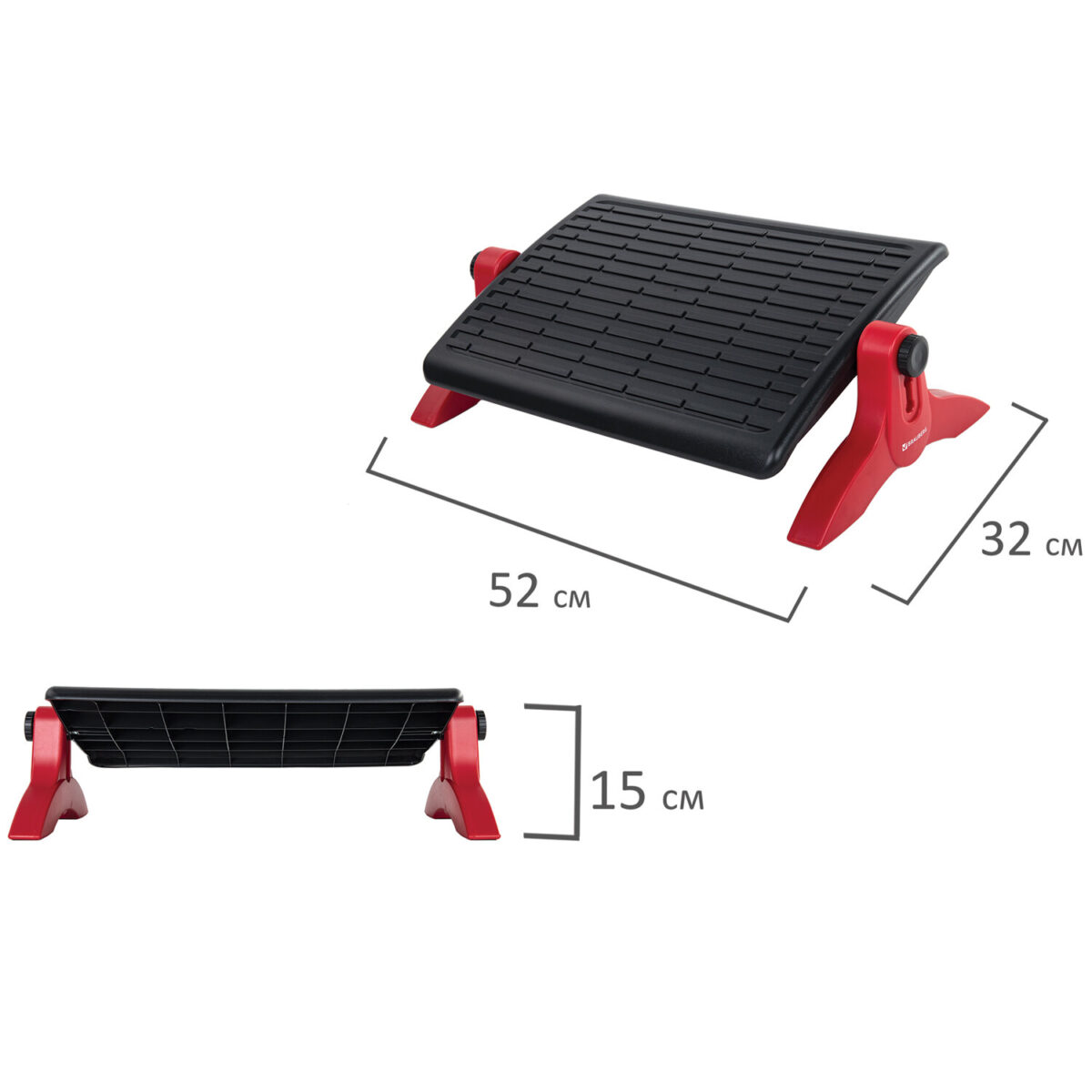 Подставка для ног BRAUBERG офисная, 45х32 см, регулируемые высота и угол наклона, черная, 531489 — изображение 5