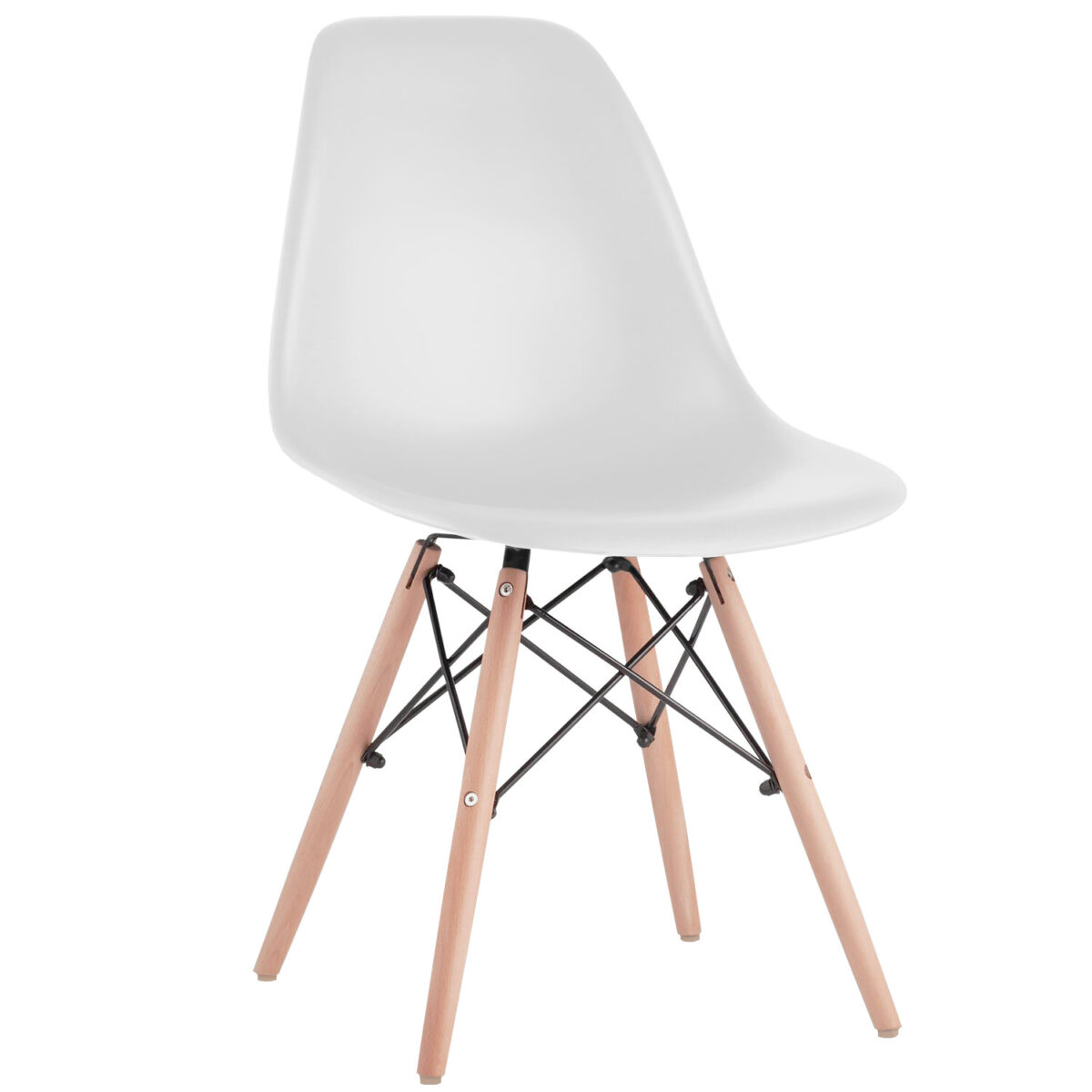 Стулья BRABIX "Eames CF-010", КОМПЛЕКТ 4 шт., пластик белый, опоры дерево/металл, 532630, 2033A — изображение 2