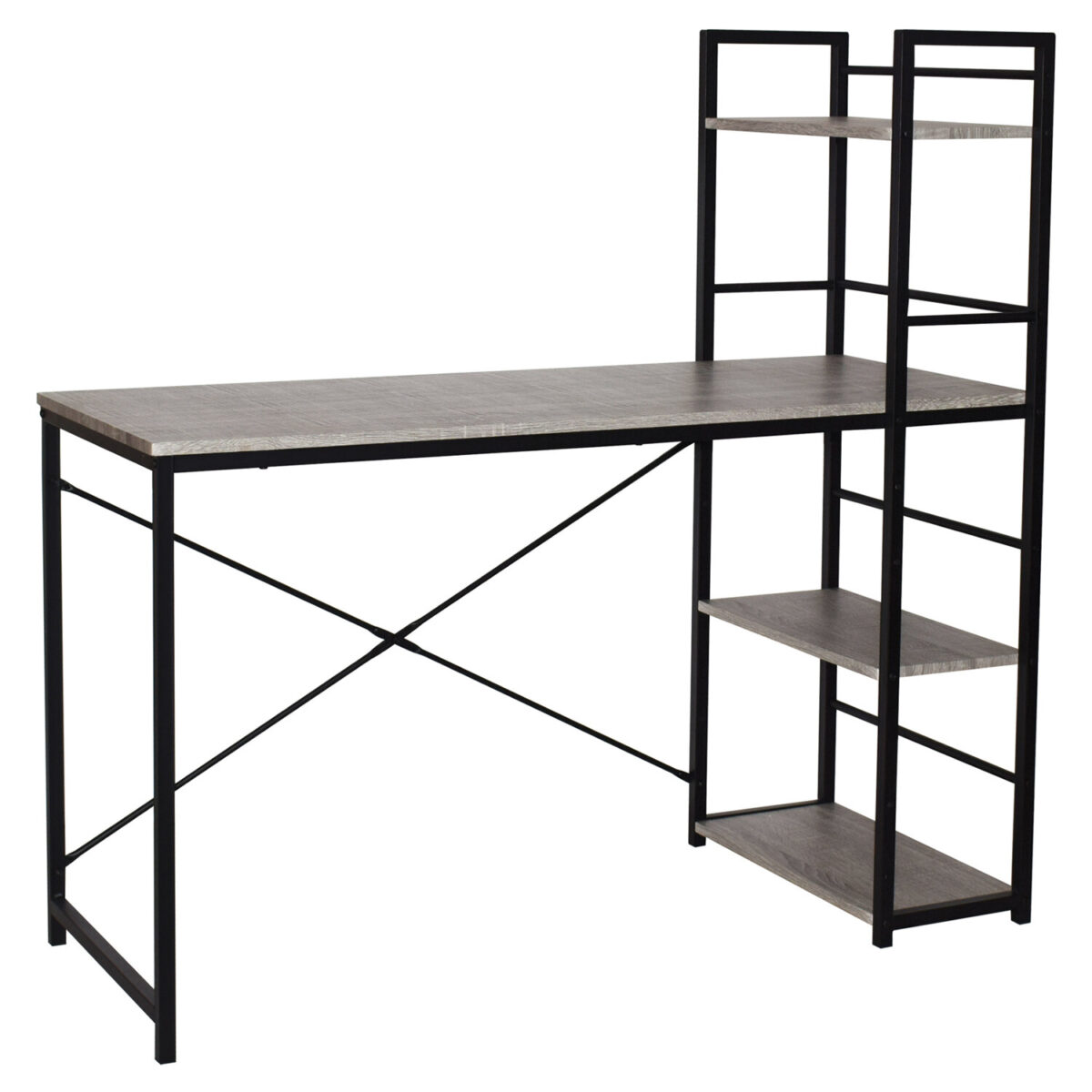 Стол на металлокаркасе BRABIX "LOFT CD-005", 1200х520х1200 мм, 3 полки, цвет дуб антик, 641222 — изображение 2