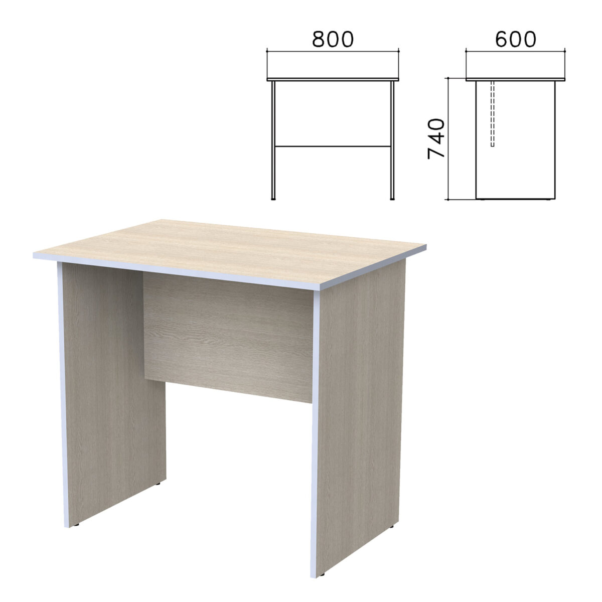 Стол письменный "Бюджет", 800х600х740 мм, дуб шамони светлый, 402659-430 — изображение 1