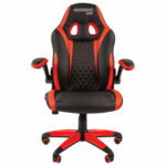 Кресло компьютерное СН GAME 15, экокожа, черное/красное, 7022777 — изображение 3