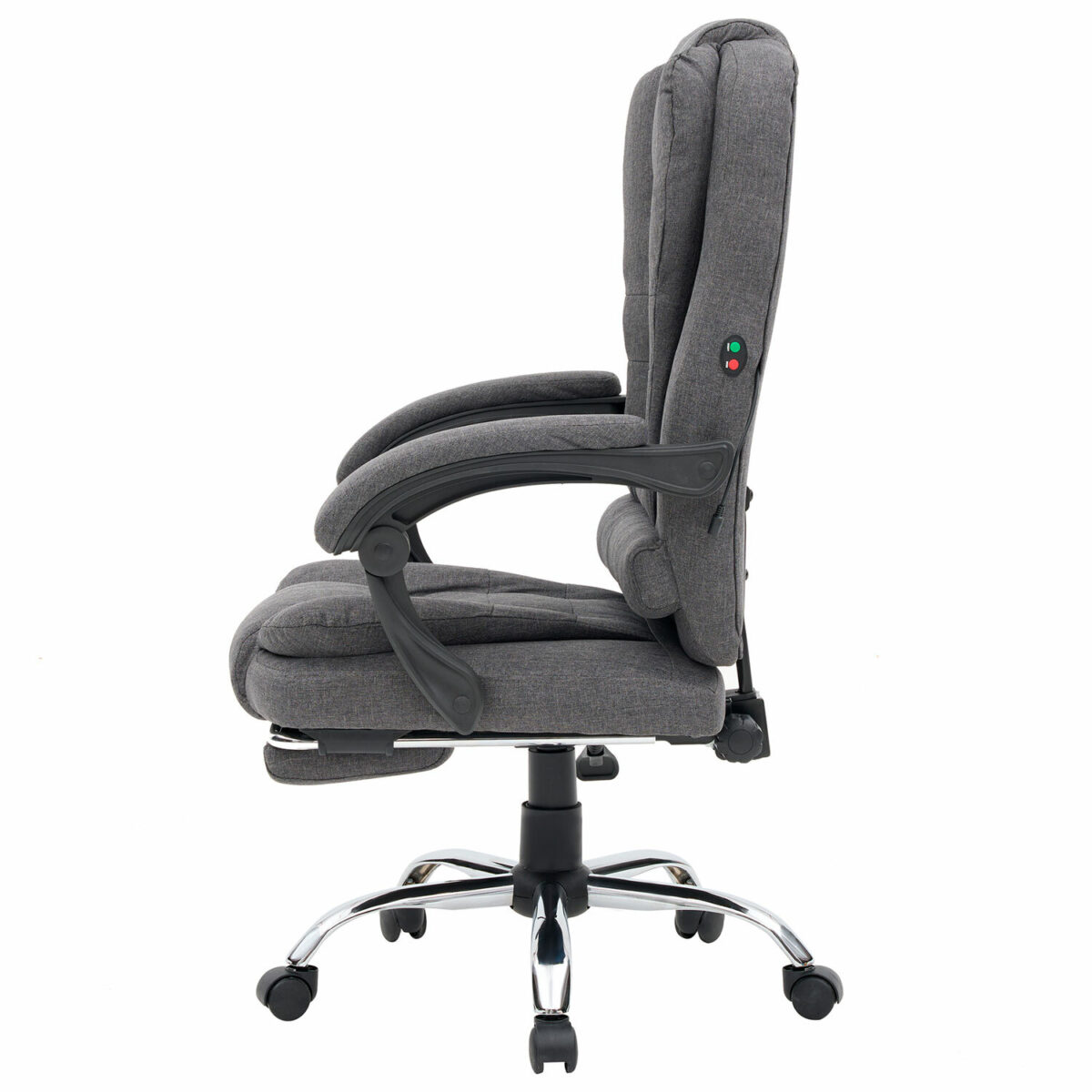 Кресло офисное CROMEX (КРОМЕКС) "Chill MS-005", с функцией вибромассажа, подножка, ткань, серое, 532959 — изображение 6