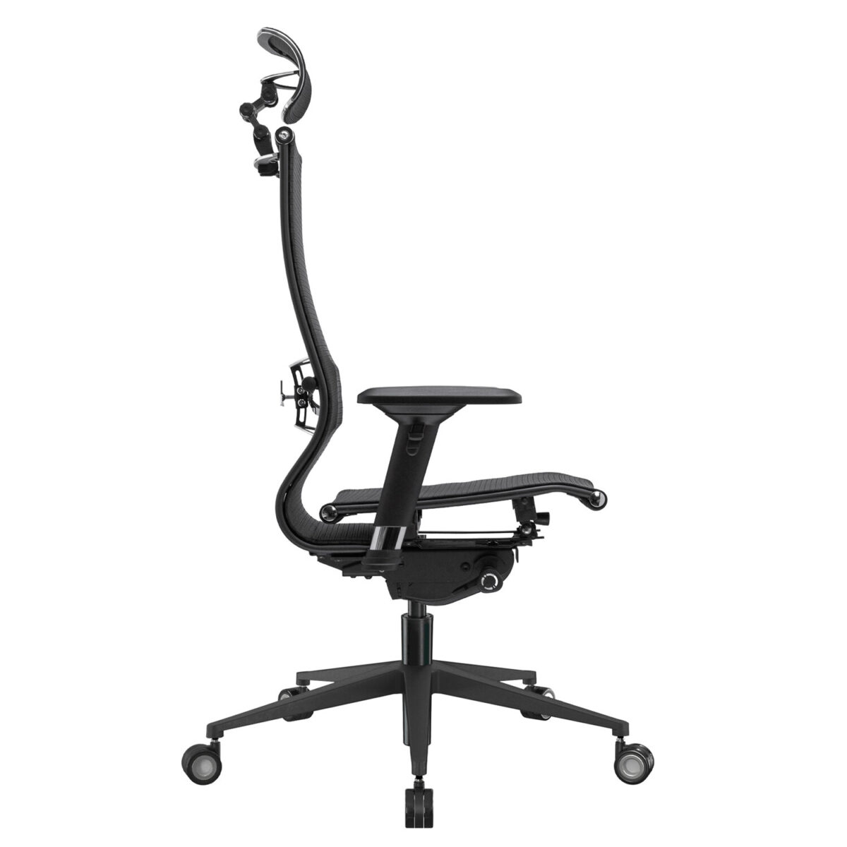 Кресло офисное МЕТТА "SAMURAI" Black Edition, сверхпрочная сетка, регулируемое, черное — изображение 4