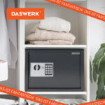 Сейф мебельный DASWERK (ДАСВЕРК) SC-300EL (300х380х300 мм), электронный замок, графит, 291346 — изображение 19