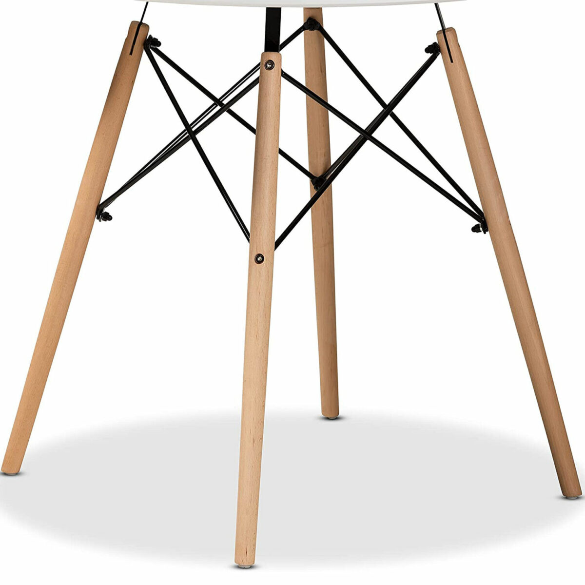 Стол обеденный BRABIX "Eames T-01", круглый, диаметр 80 см, опоры дерево, белый, 532633 — изображение 3