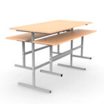 Скамья на 3 места "ССТ 1500", 1500х300х420 мм, каркас металл, сиденье ЛДСП бук — изображение 4