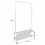 Вешалка для плечиков "Валенсия-32М", 1620х915х300 мм, 2 полки, передвижная, металл, белая, ВГВ32М Б — изображение 2