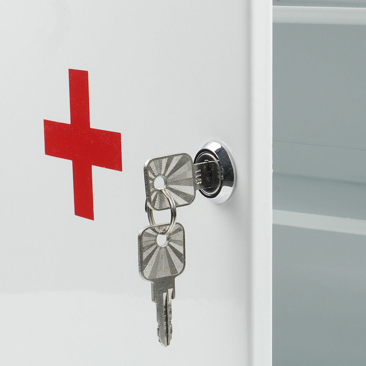 Шкафчик-аптечка металлический "Призма", навесной, 2 полки, ключевой замок, 330x280x140 мм — изображение 6