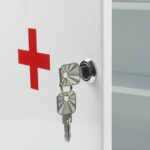 Шкафчик-аптечка металлический "Призма", навесной, 2 полки, ключевой замок, 330x280x140 мм — изображение 6