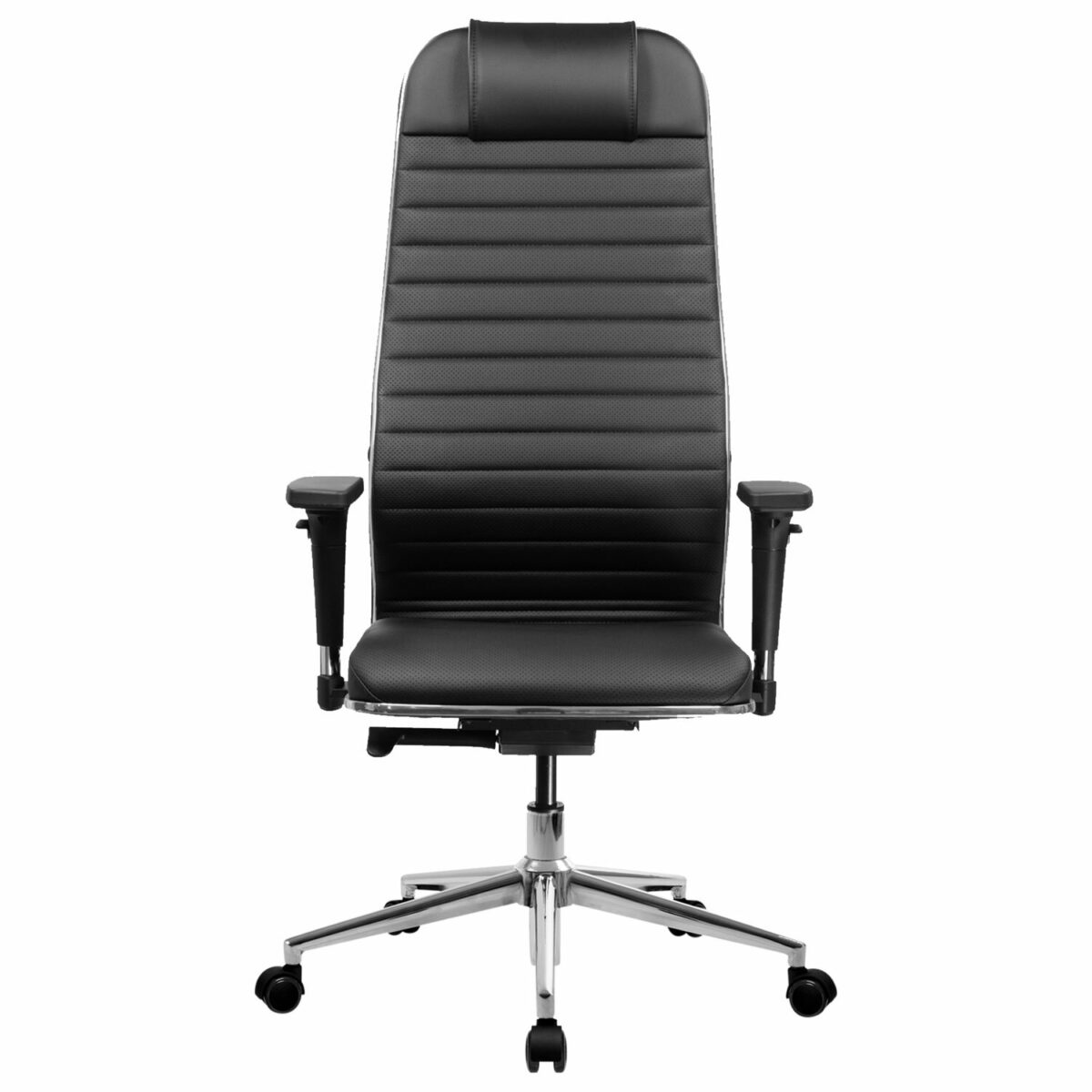 Кресло МЕТТА "ErgoLife" 10 B1-117D, хром, синхромеханизм, 2D-подлокотники, экокожа, черное — изображение 4