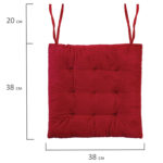 Подушка на стул "ВЕЛЬВЕТ" 38х38 см, полиэстер, бордовая, PRIMILA (ПРИМИЛА) CLASSIC, 700507 — изображение 5