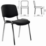 Стул STAFF "Iso Lite CF-008", хром, ткань черная (С-11), 532565 — изображение 6