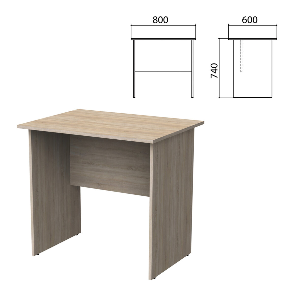 Стол письменный "Бюджет", 800х600х740 мм, дуб сонома, 402659-091 — изображение 1