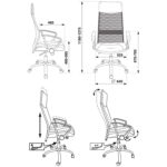 Кресло офисное CH-600SL, хром, ткань-сетка/кожзам, черное, 1380230 — изображение 2