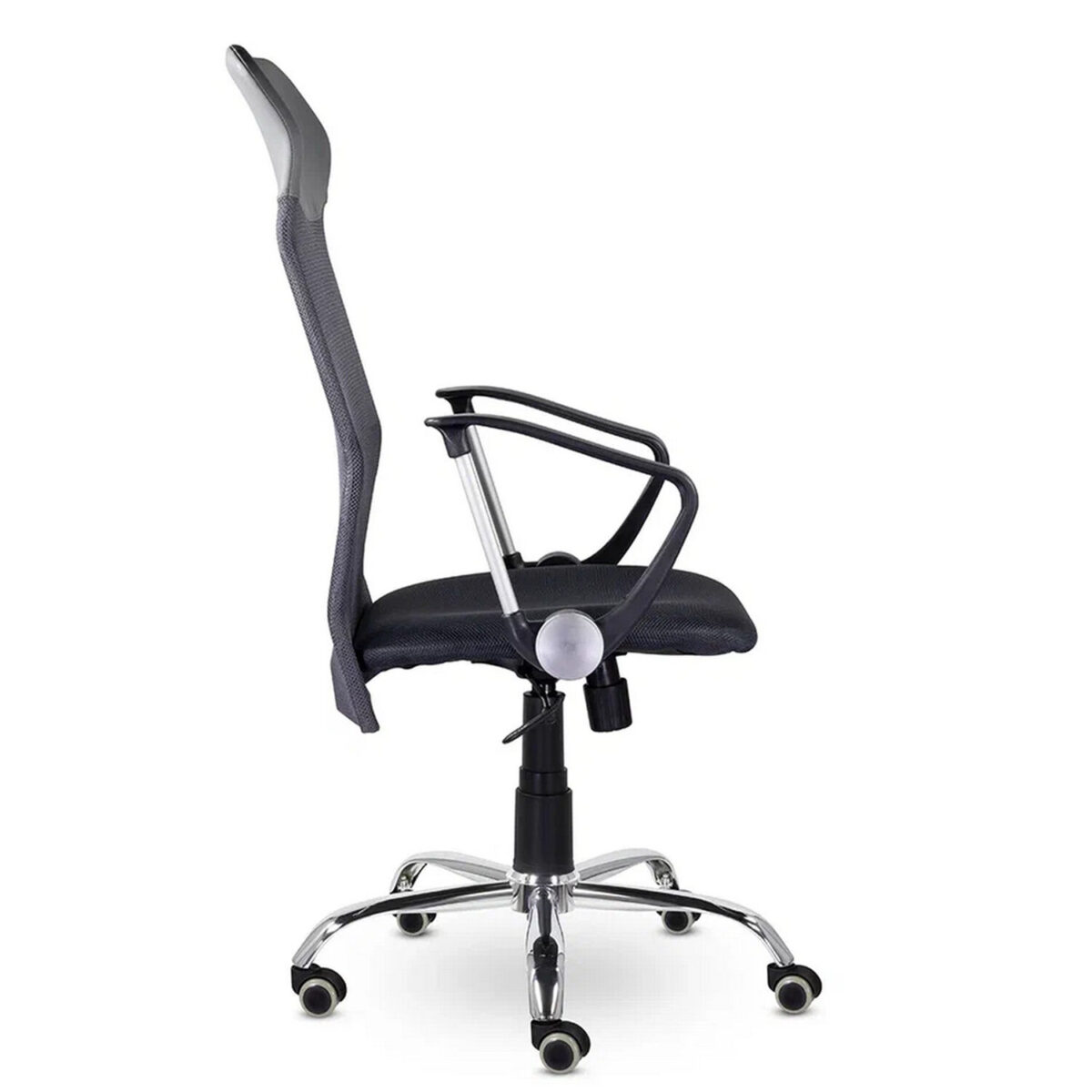 Кресло "Ультра", высокая спинка, с подлокотниками, хром, черное — изображение 3