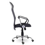 Кресло "Ультра", высокая спинка, с подлокотниками, хром, черное — изображение 3