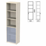 Шкаф полузакрытый ЧАСТЬ 1 "Арго", 560х370х2000 мм, дверь, 4 полки, ясень шимо