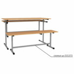 Стол для столовых 1200х600х760 мм, рост 6, серый каркас, ДСП/пластик, цвет бук — изображение 3